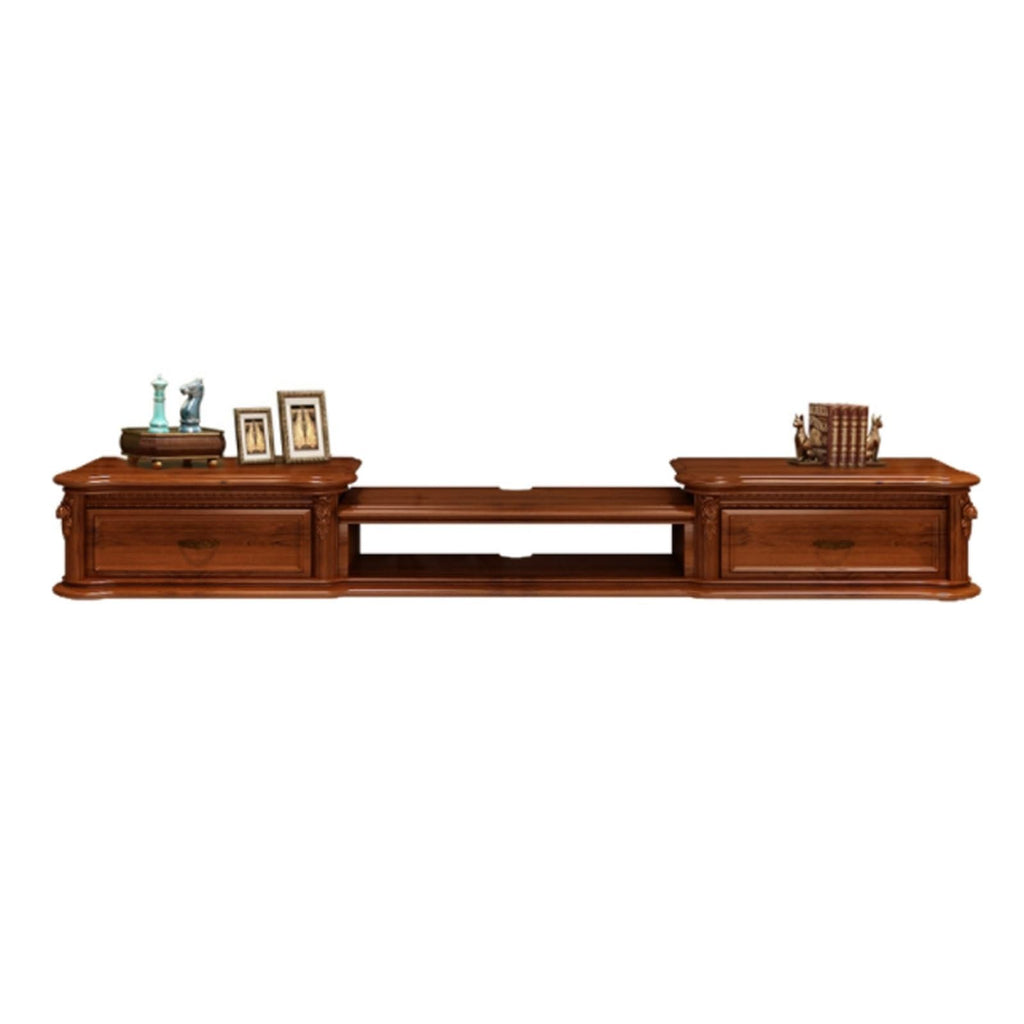 Wall Mounted TV Stand with Drawers and Open Storage Shelf R3739