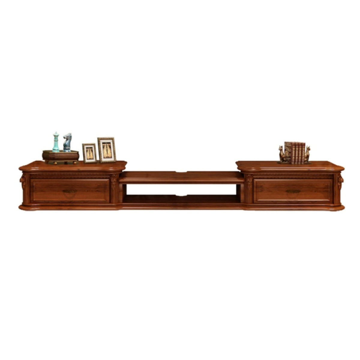 Wall Mounted TV Stand with Drawers and Open Storage Shelf R3739