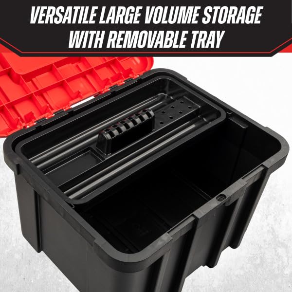 Extra Large Red Plastic Tool Box Organizer U6411