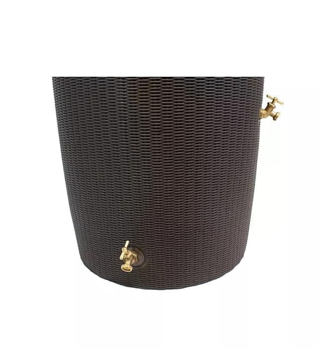 Black 50-Gallon Rain Barrel with Planter Top A8944