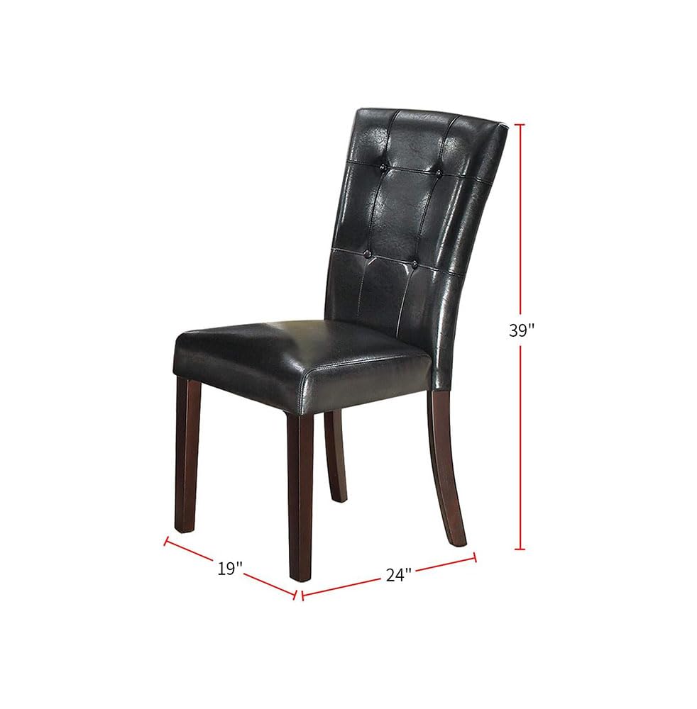 Black Faux Leather Dining Chairs Set of 2 D209607