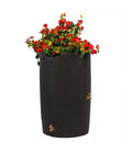 Black 50-Gallon Rain Barrel with Planter Top A8944