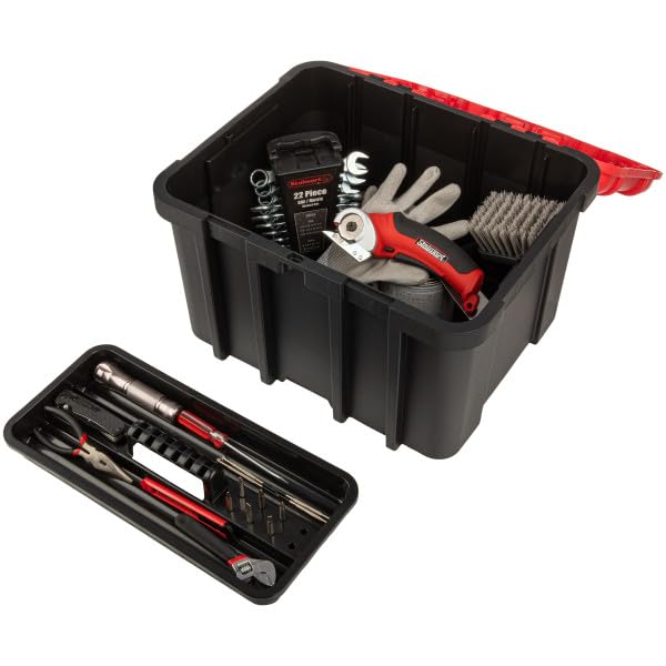 Extra Large Red Plastic Tool Box Organizer U6411