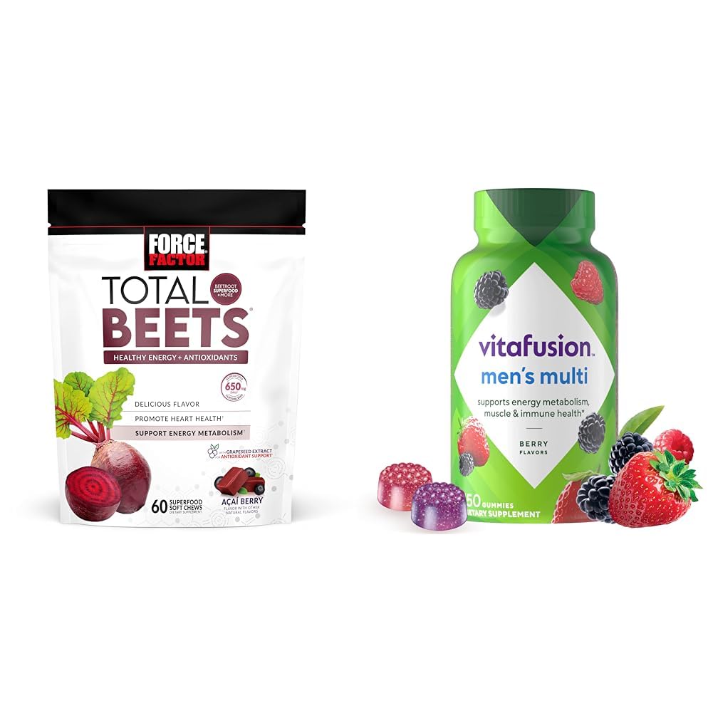Beet Chews with Grapeseed, 60 Chews & Men's Multivitamins, Berry Flavored, 150 Count Y92260