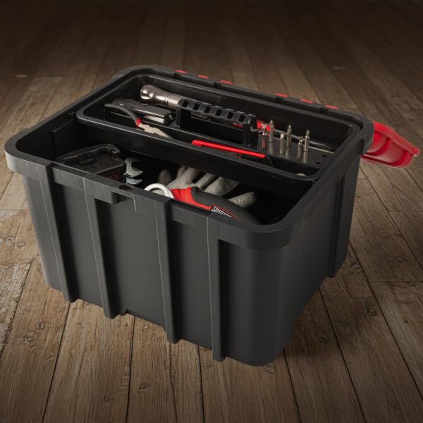 Extra Large Red Plastic Tool Box Organizer U6411