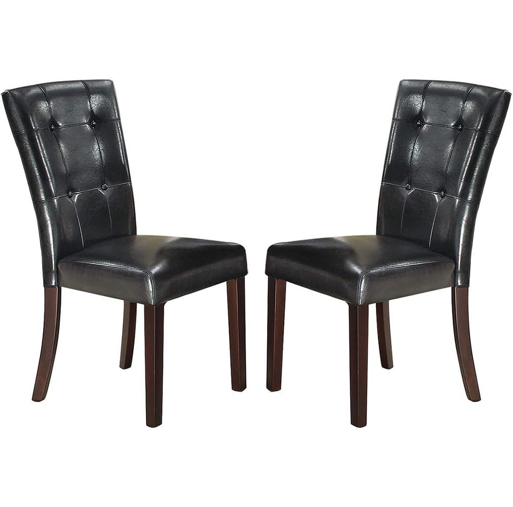 Black Faux Leather Dining Chairs Set of 2 D209607