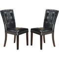 Black Faux Leather Dining Chairs Set of 2 D209607