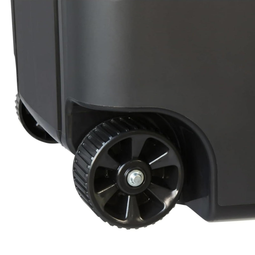 Black 45 Gallon Wheeled Heavy Duty Plastic Trash Can with Lid R5531
