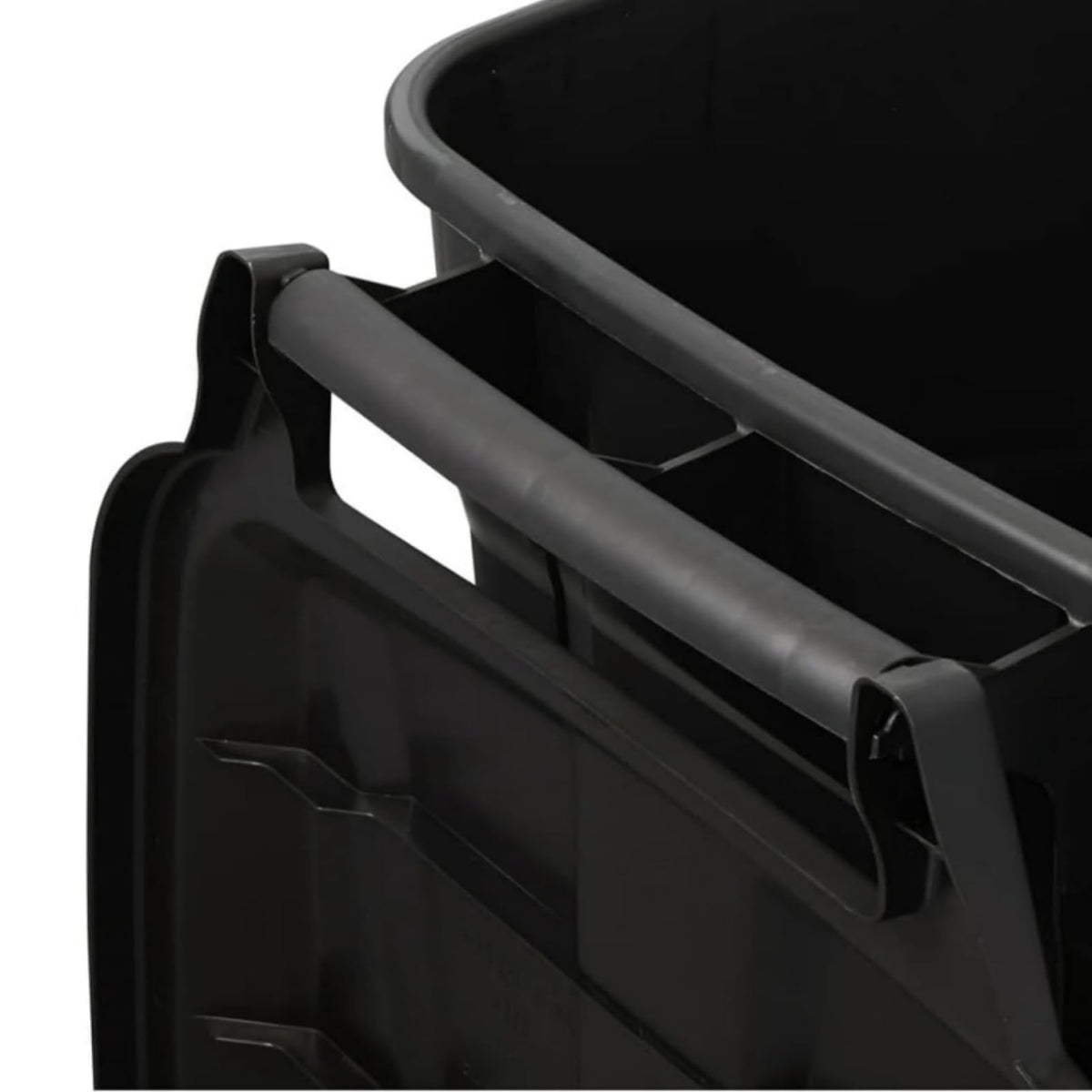 Black 45 Gallon Wheeled Heavy Duty Plastic Trash Can with Lid R5531