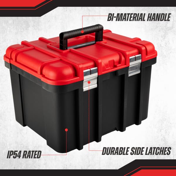 Extra Large Red Plastic Tool Box Organizer U6411