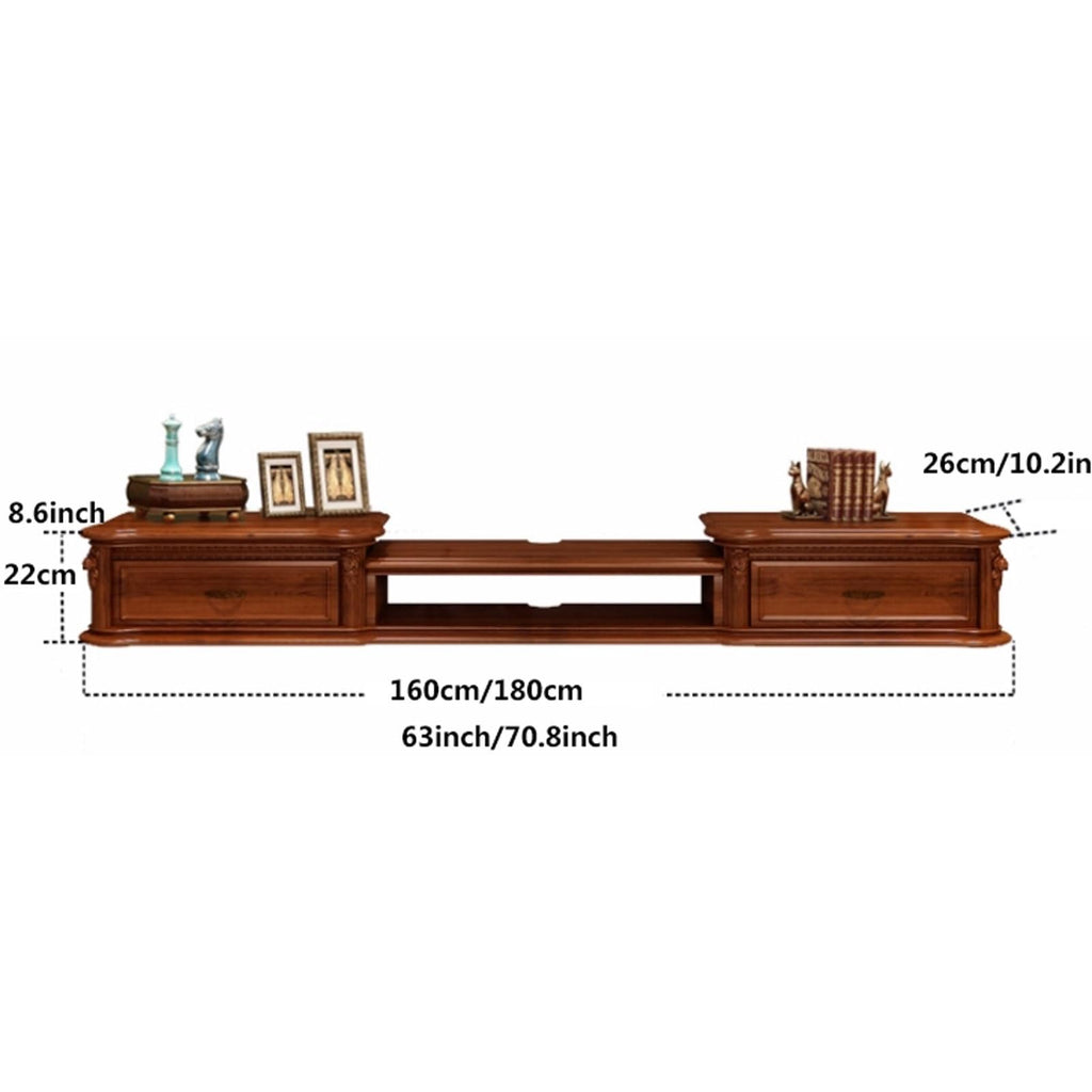 Wall Mounted TV Stand with Drawers and Open Storage Shelf R3739