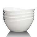 8 in White Ceramic Soup and Salad Bowls Set of 4 L847