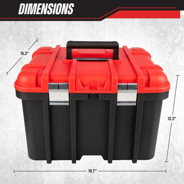 Extra Large Red Plastic Tool Box Organizer U6411