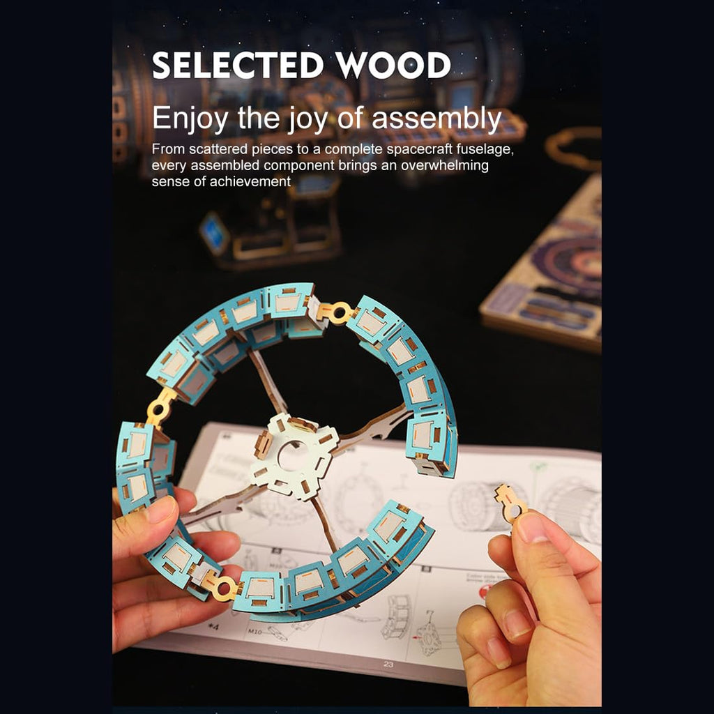3D Wooden Puzzles 511PCS Mechanical Model Kit with Lights & Music R545902