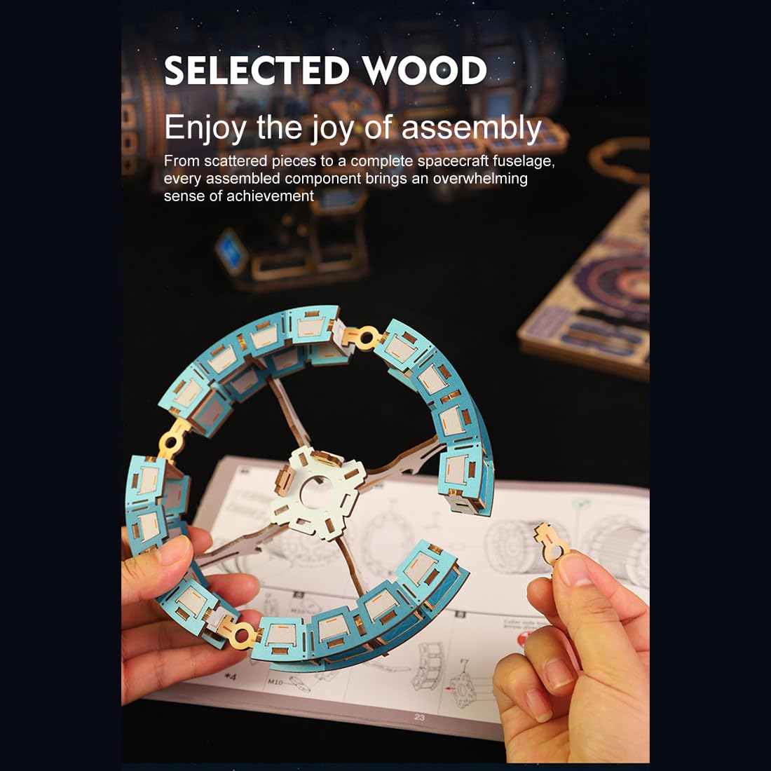 3D Wooden Puzzles 511PCS Mechanical Model Kit with Lights & Music R545902