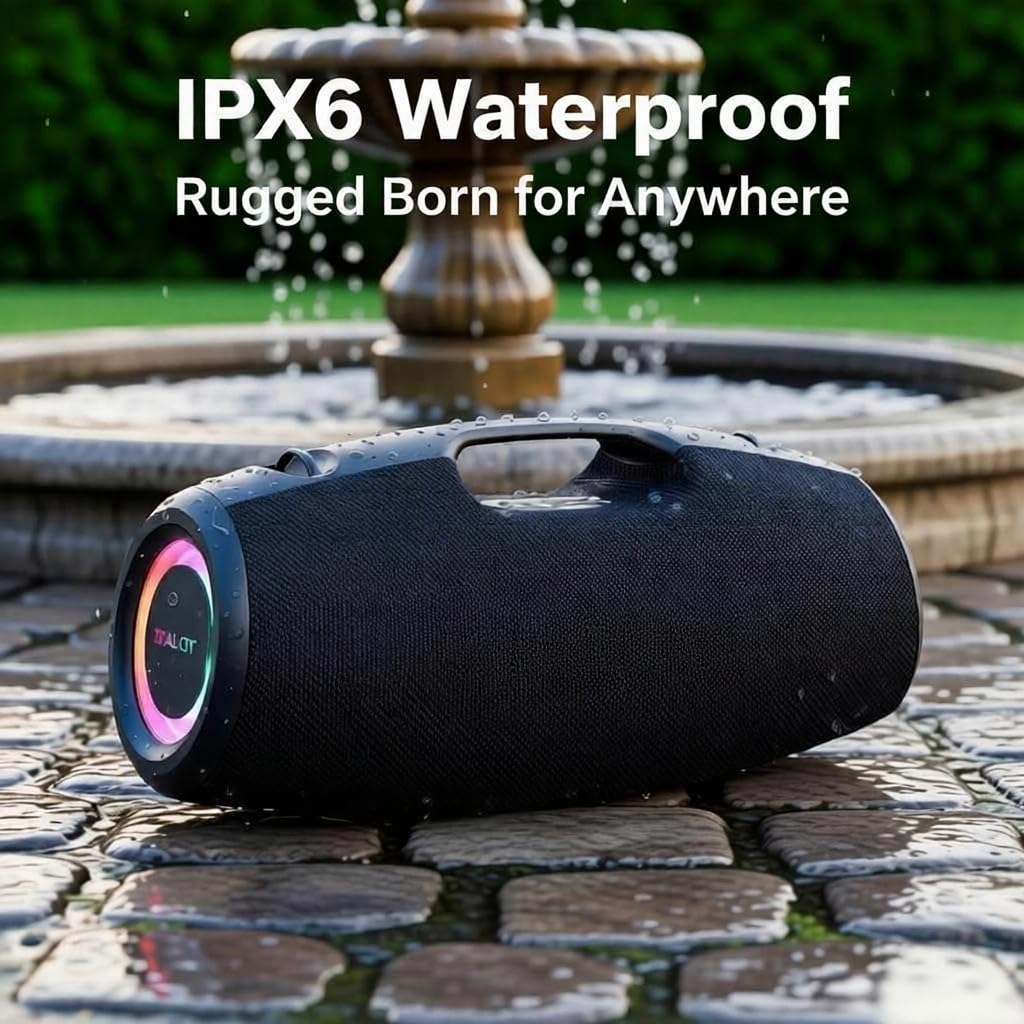 Black 120W Portable Waterproof Bluetooth Speaker X617