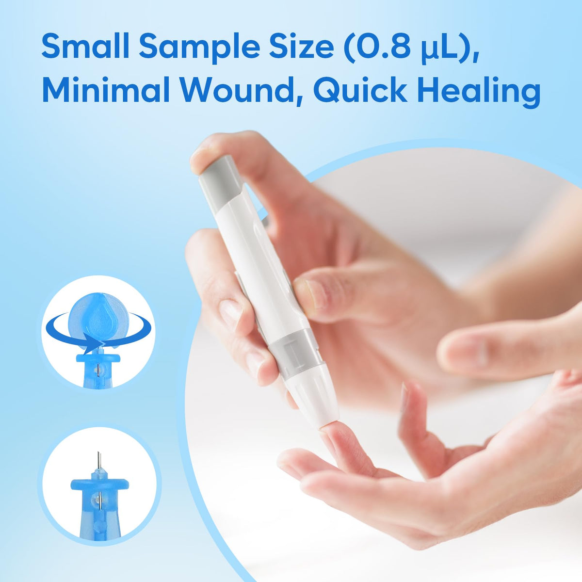 Wireless Glucose Monitor Kit, 100-Strip Blood Sugar Testing Kit Q874