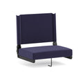 Portable Folding Padded Stadium Chair with Carrying Handle, Navy H84231