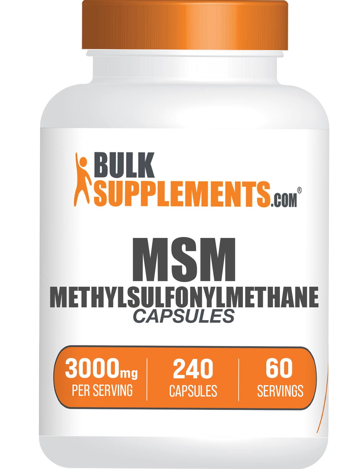 MSM 3000mg Gluten Free Capsules 240 Count Y596054