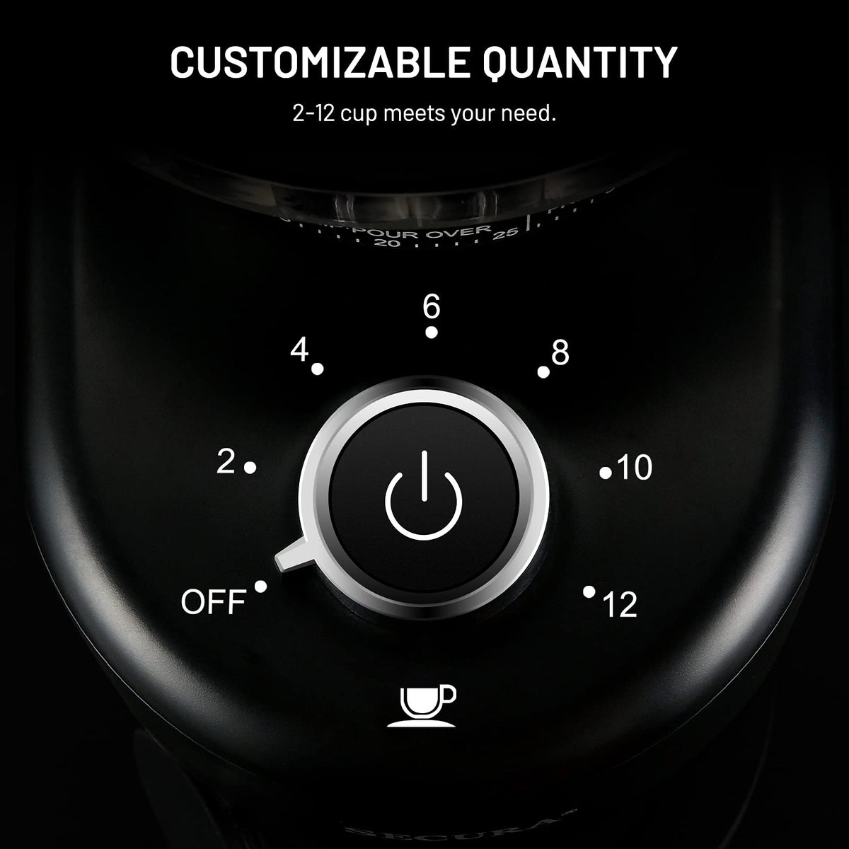 Electric Conical Burr Coffee Grinder with 35 Adjustable Grind Settings K474