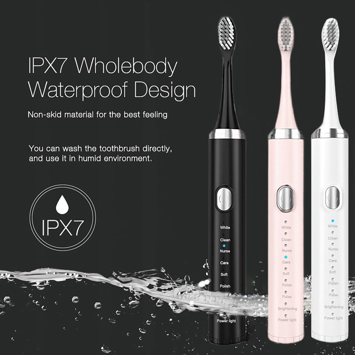 Rechargeable Electric Toothbrush with 4 Replacement Heads U267