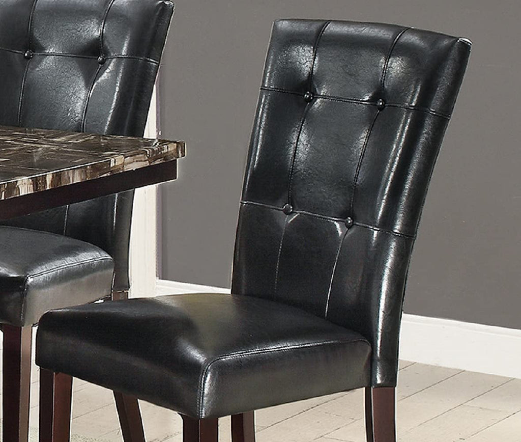 Black Faux Leather Dining Chairs Set of 2 D209607