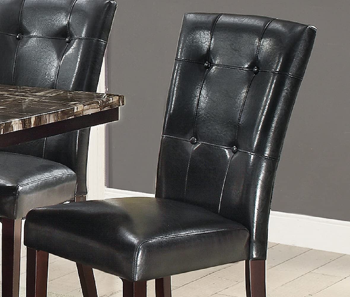 Black Faux Leather Dining Chairs Set of 2 D209607