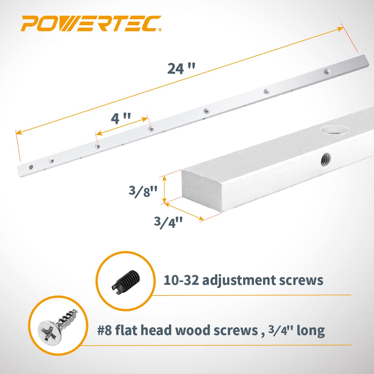 24-Inch Miter Bar for 3/4" x 3/8" Miter Slot J6809