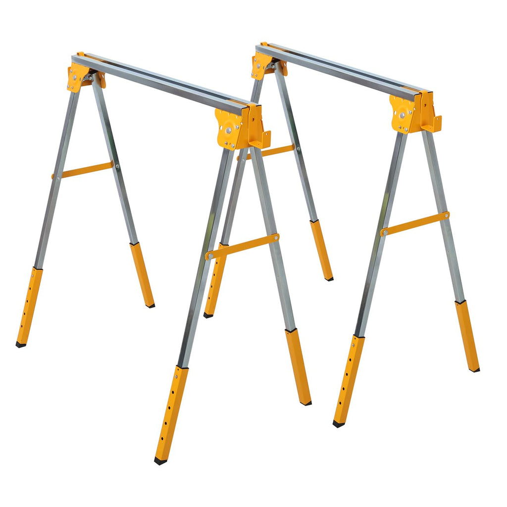 2 Pack Adjustable Height Folding Steel Sawhorse K42702