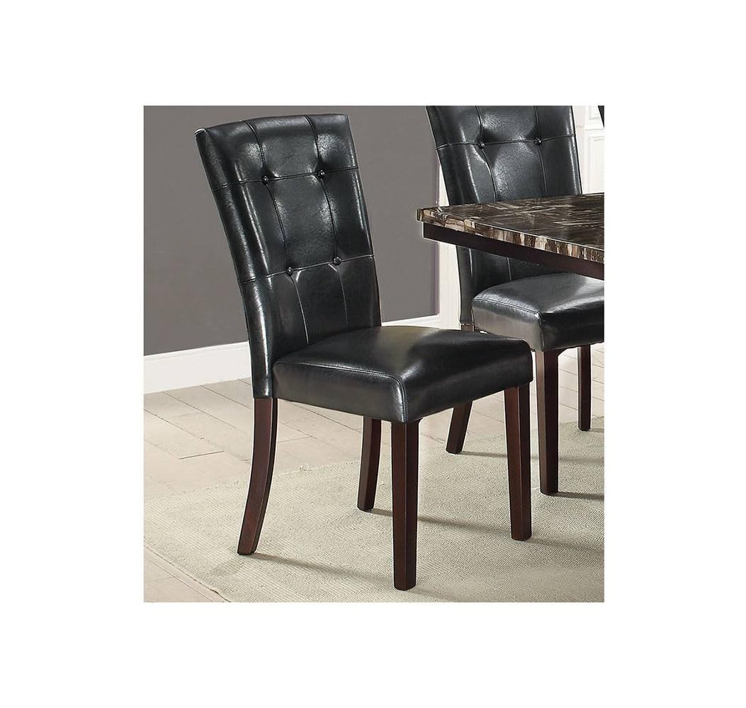 Black Faux Leather Dining Chairs Set of 2 D209607