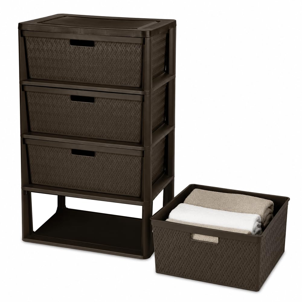Brown 4 Drawer Plastic Dresser E171325