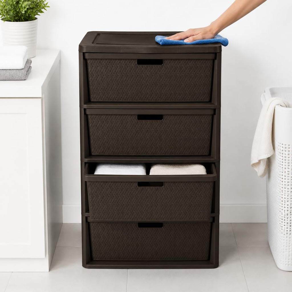 Brown 4 Drawer Plastic Dresser E171325