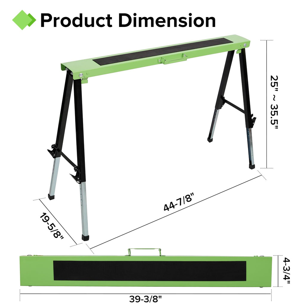 Adjustable Height Folding Sawhorse 2-Pack, 660lb Capacity Z820263