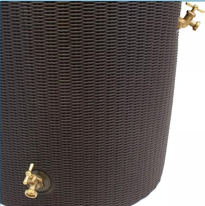 Black 50-Gallon Rain Barrel with Planter Top A8944