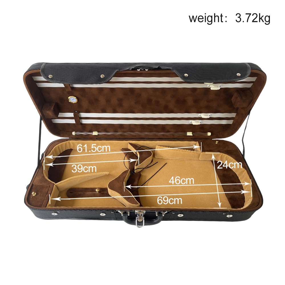 Adjustable Violin Viola Double Case with 4 Bow Holders C49518