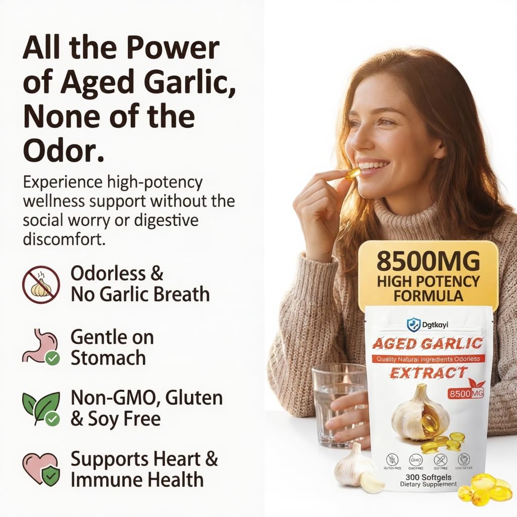 Odorless 8500mg Aged Garlic Extract 300 Softgels W25100