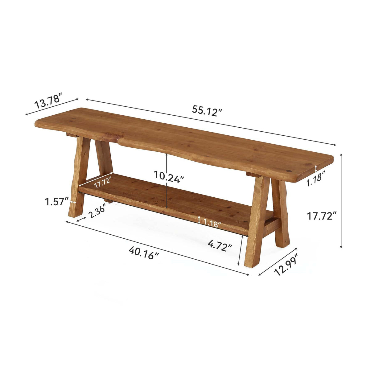 Brown Solid Wood Entryway Bench L651078