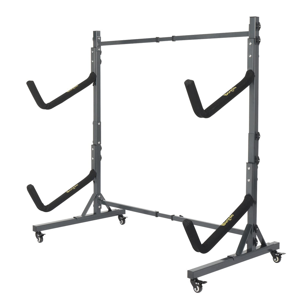 Freestanding Kayak Storage Rack with Lockable Wheels L91122