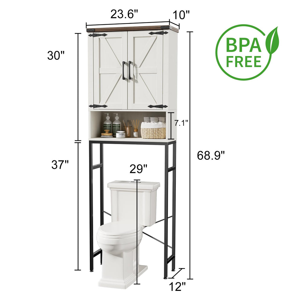 Over The Toilet Storage Cabinet with Adjustable Shelf, White B240226
