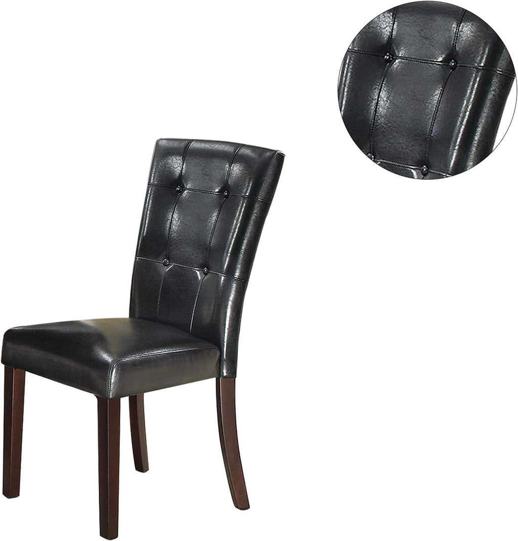 Black Faux Leather Dining Chairs Set of 2 D209607