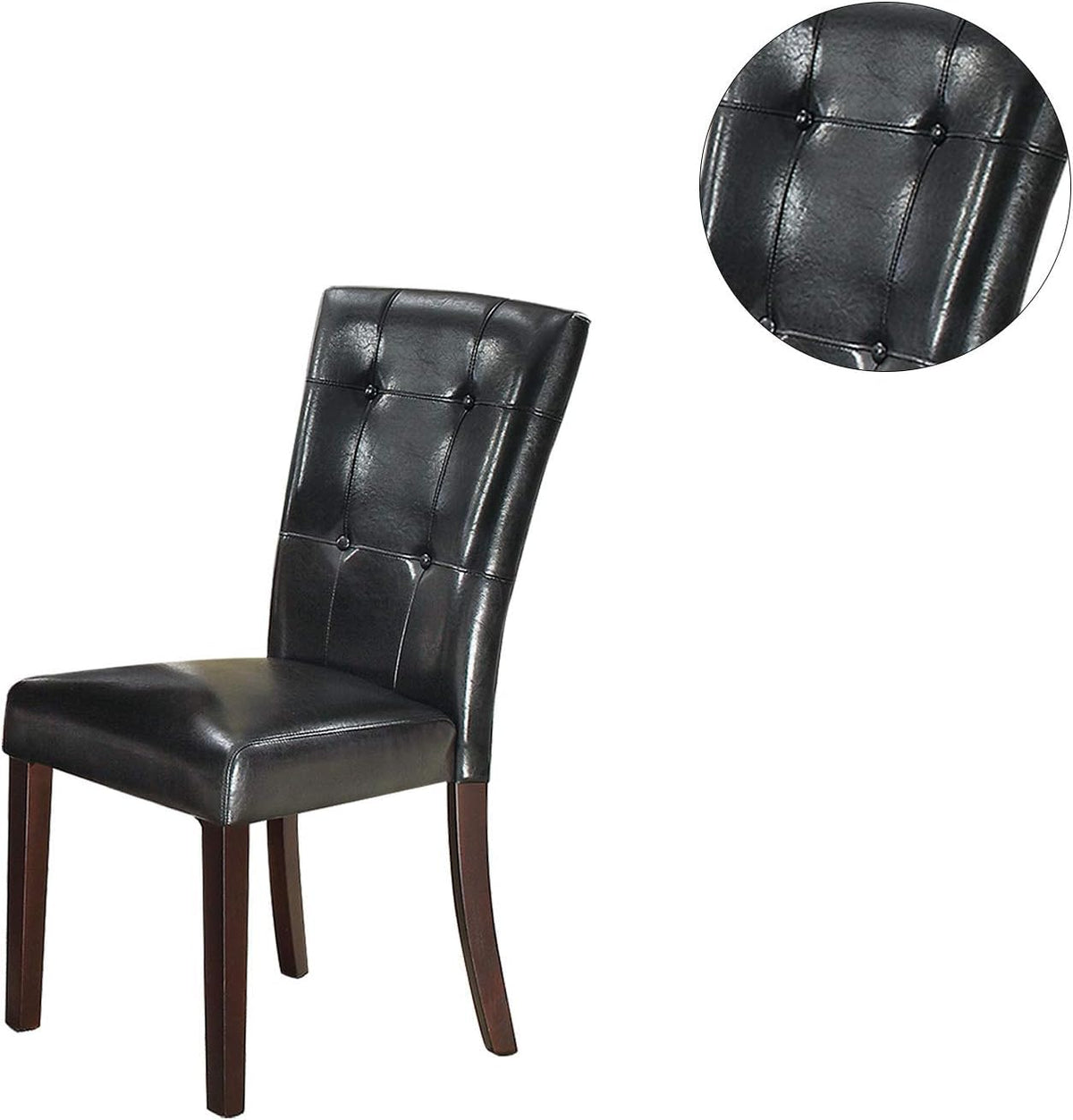 Black Faux Leather Dining Chairs Set of 2 D209607