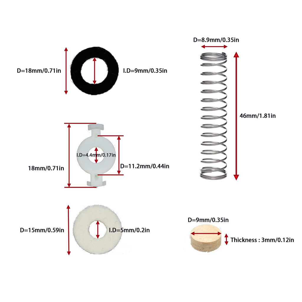 Trumpet Valve Repair Kit with Springs Felts and Cork Pads N9927
