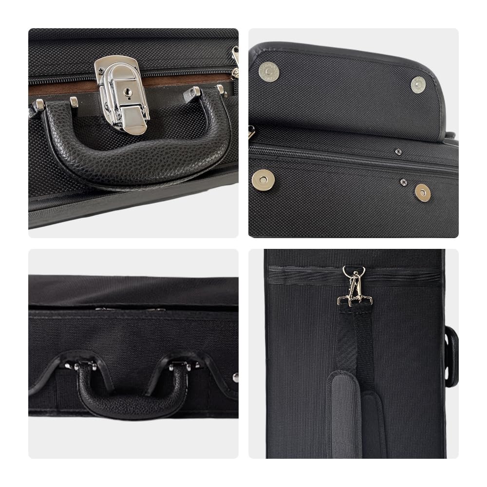 Adjustable Violin Viola Double Case with 4 Bow Holders C49518