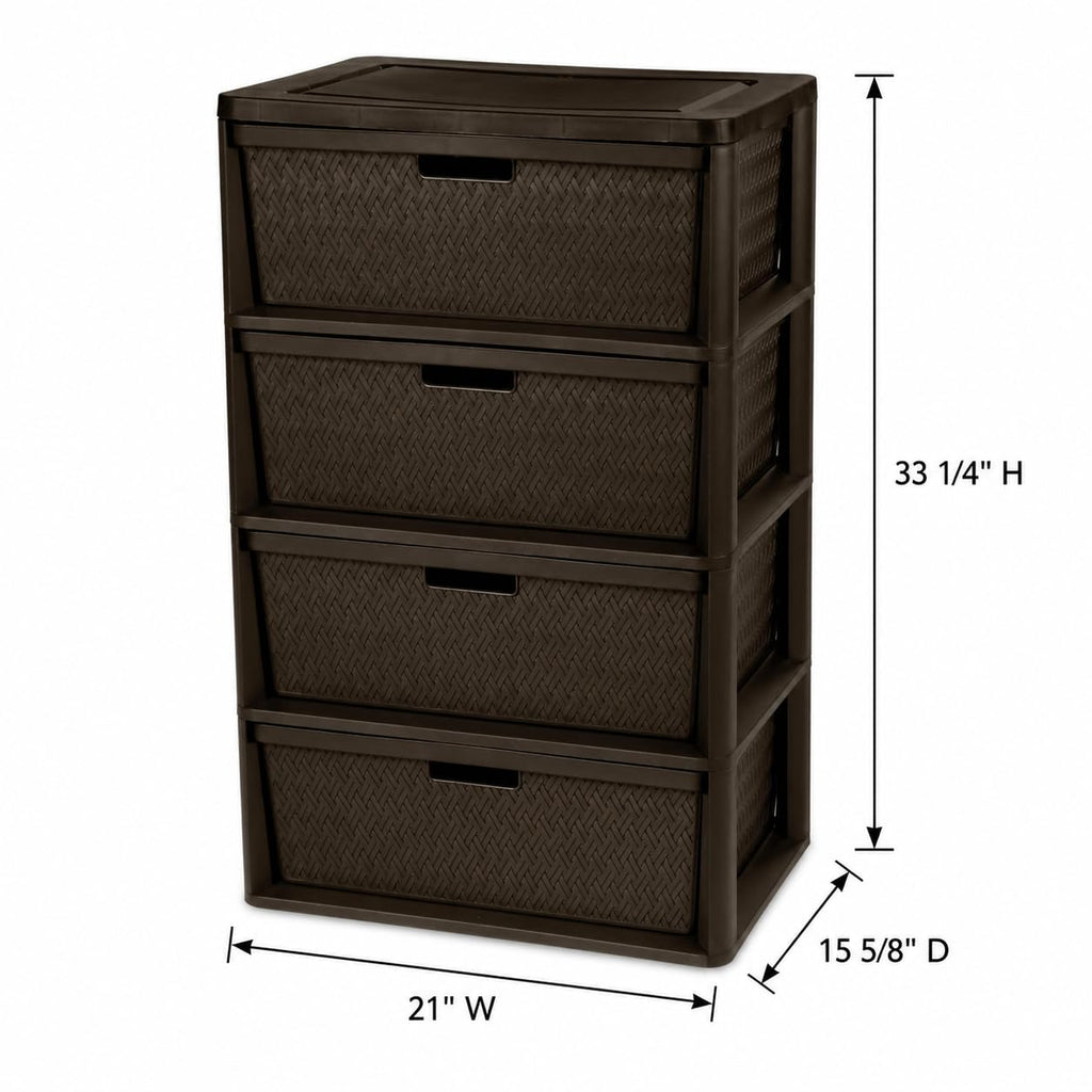 Brown 4 Drawer Plastic Dresser E171325