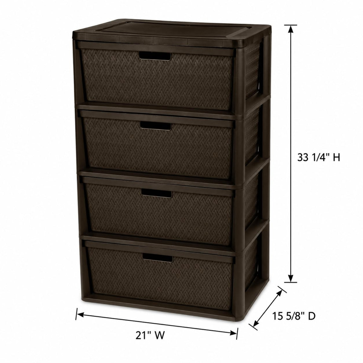Brown 4 Drawer Plastic Dresser E171325