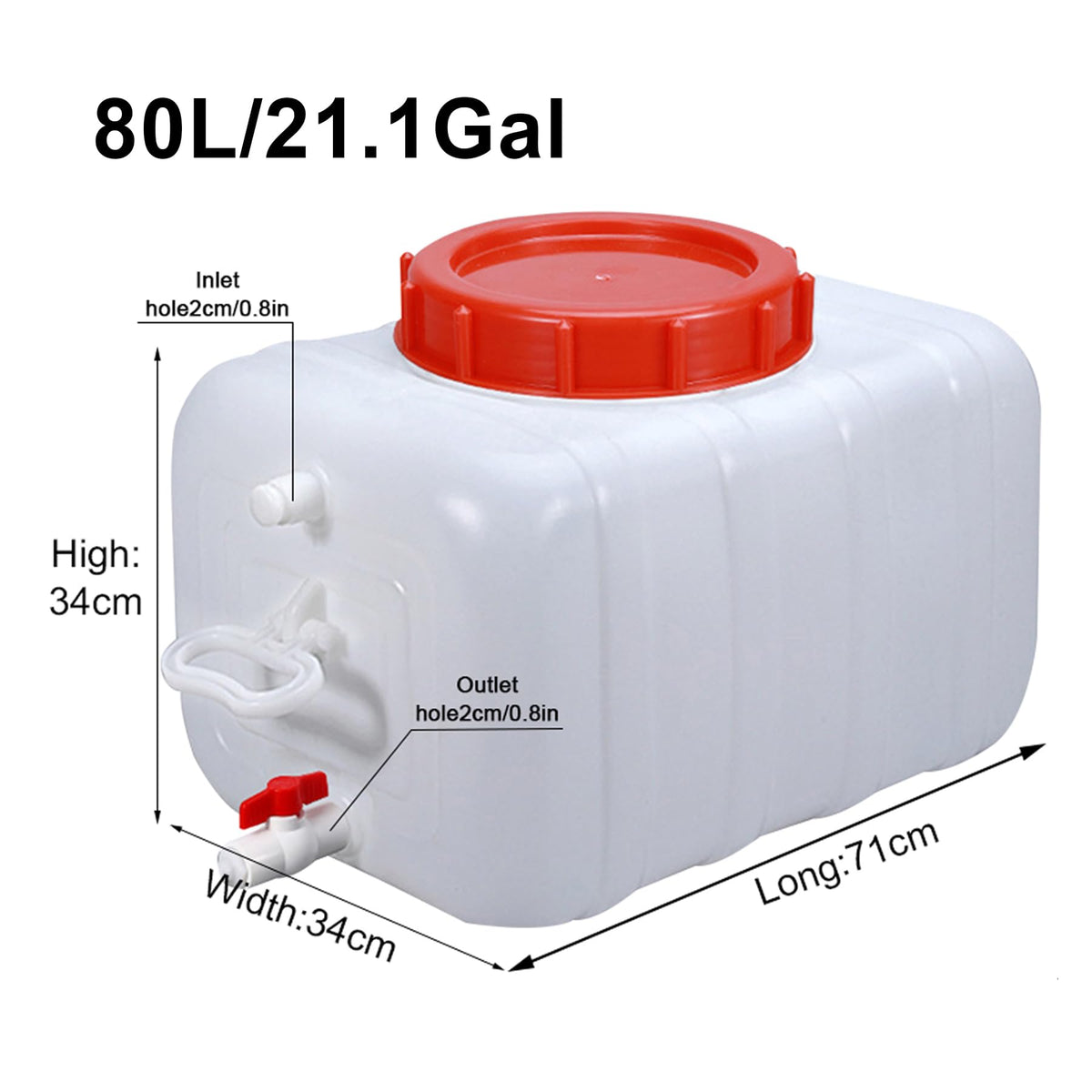 Large Capacity Plastic Water Container with Faucet and 3M Water Pipe K74159