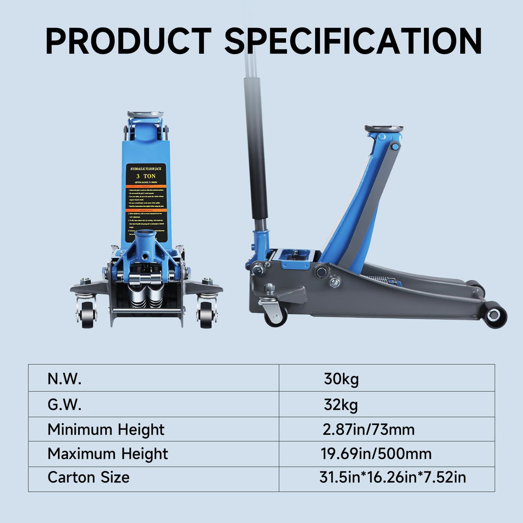 3 Ton Hydraulic Floor Jack H85681