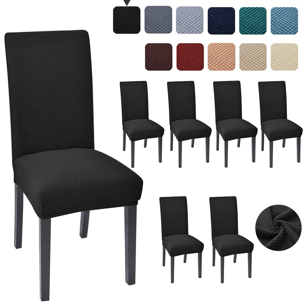 Black 6 Pack Dining Chair Covers Y74138