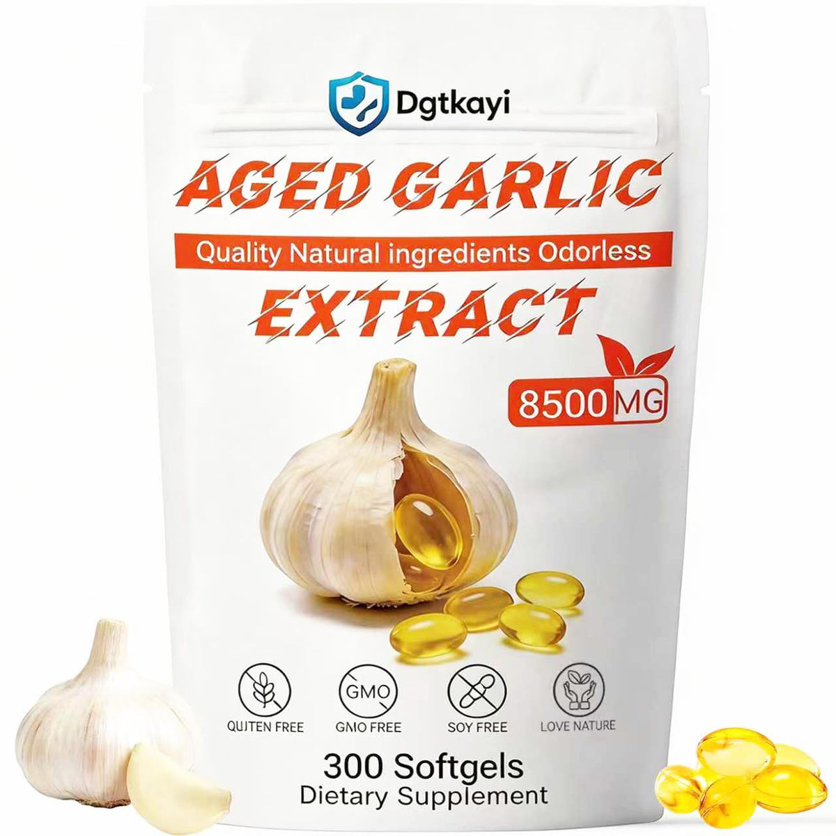 Odorless 8500mg Aged Garlic Extract 300 Softgels W25100