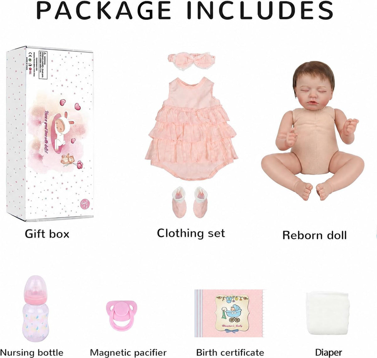 20 Inch Realistic Sleeping Newborn Baby Doll N18470